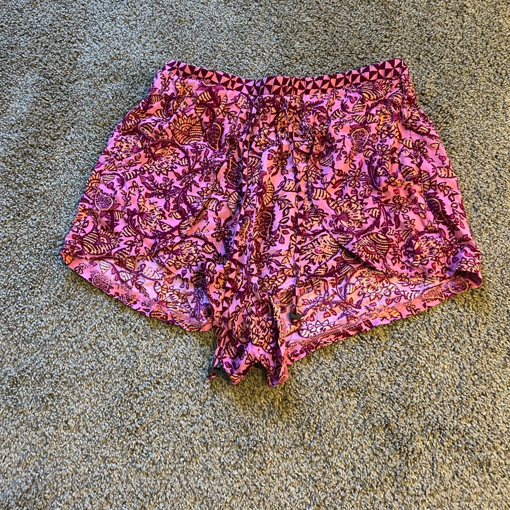 Vanilla Star Geometric Pink and Brown Shorts